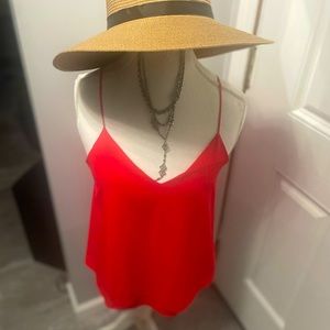 Coral spaghetti string top